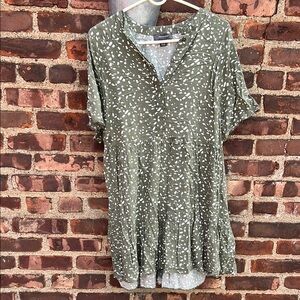 Primark Green Polo Collar Tiered Blouse